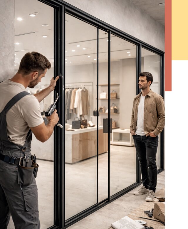 Стеклянные перегородки для магазинов в Касимове от 8917 руб. под ключ | ОТДЕЛОЧНИК-Ксм