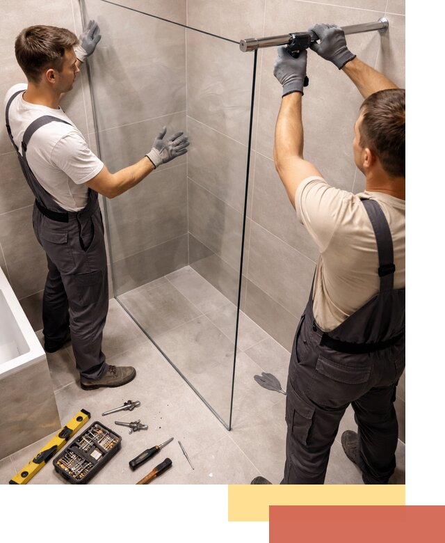 Стеклянные перегородки для душа в Касимове — изготовление и монтаж