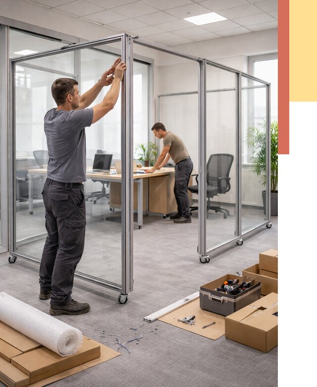 Мобильные офисные перегородки в Касимове от 13593 руб. — установка под ключ | ОТДЕЛОЧНИК-Ксм