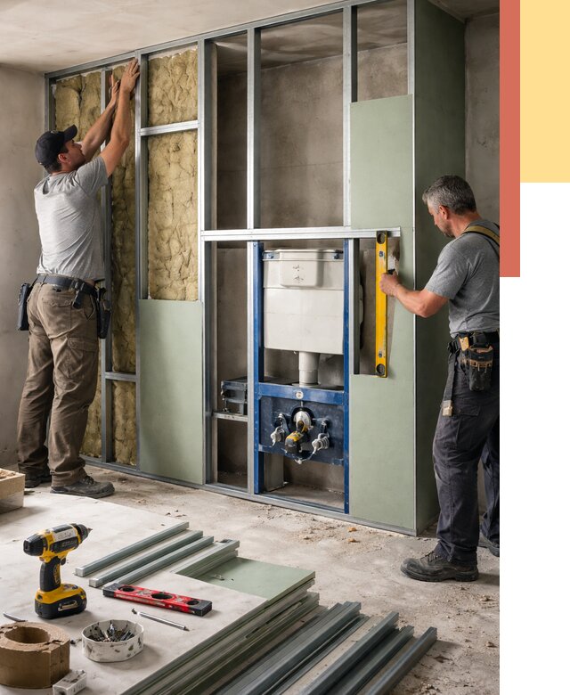 Установка сантехнических перегородок в Касимове от 9243 руб. | ОТДЕЛОЧНИК-Ксм