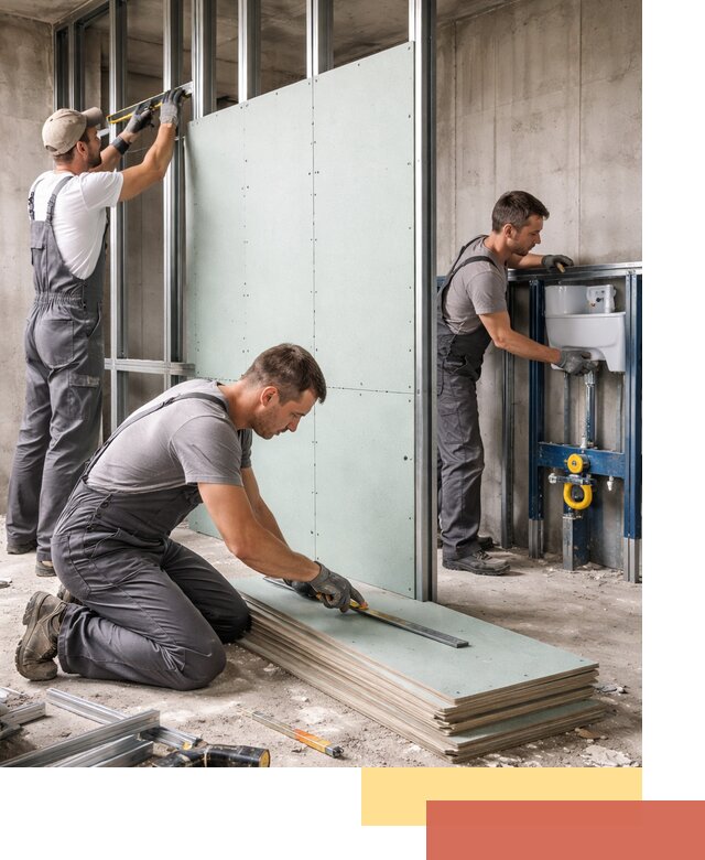 Монтаж и ремонт сантехнических перегородок в Касимове