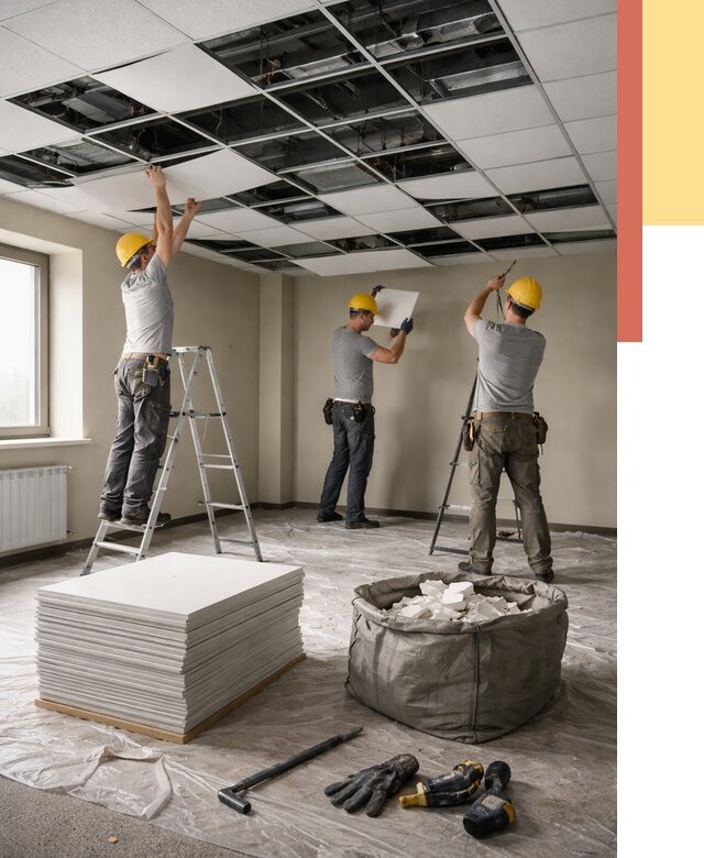 Демонтаж потолка Армстронг в Касимове от 4893 руб. быстро и недорого | ОТДЕЛОЧНИК-Ксм