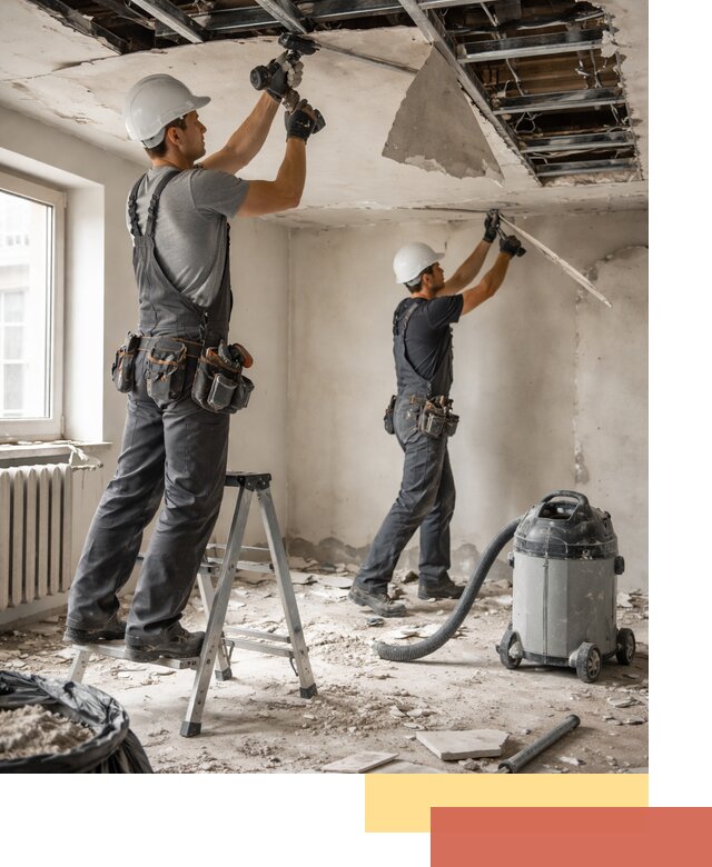 Демонтаж гипсокартонного потолка в Касимове быстро и аккуратно