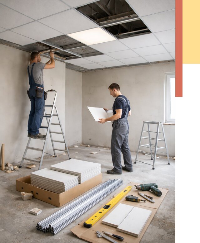 Монтаж потолка армстронг в Касимове от 4893 руб/м2 — быстрая установка под ключ | ОТДЕЛОЧНИК-Ксм