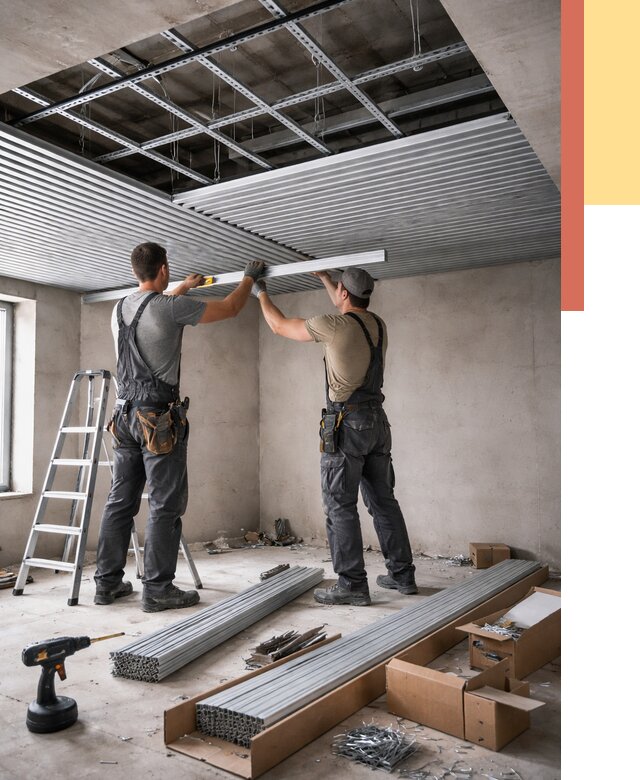 Монтаж реечного потолка в Касимове от 4893 руб. под ключ | ОТДЕЛОЧНИК-Ксм