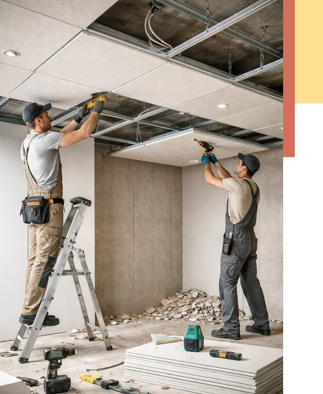 Монтаж акустического потолка в Касимове от 7068 руб/м2 — быстро и недорого | ОТДЕЛОЧНИК-Ксм