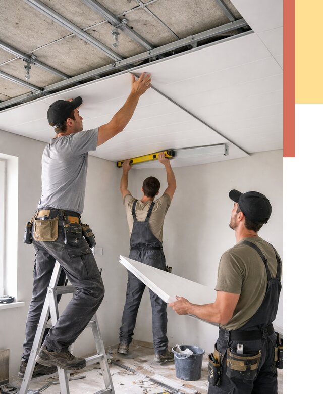 Монтаж потолка из ПВХ панелей в Касимове от 3806 руб./м2 — быстро и недорого | ОТДЕЛОЧНИК-Ксм