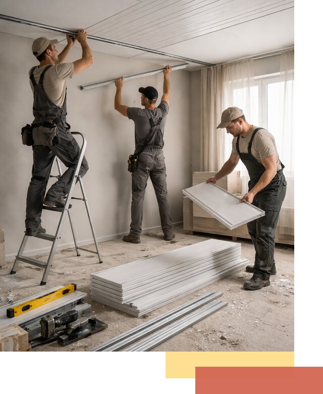 Монтаж потолка из ПВХ панелей в Касимове оперативно и качественно