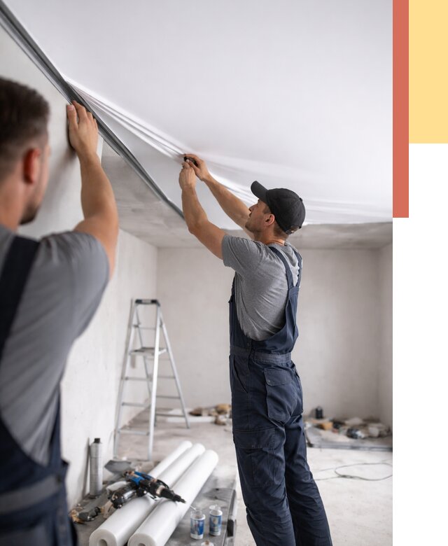 Монтаж матового натяжного потолка в Касимове от 4893 руб./м² — быстро и недорого | ОТДЕЛОЧНИК-Ксм