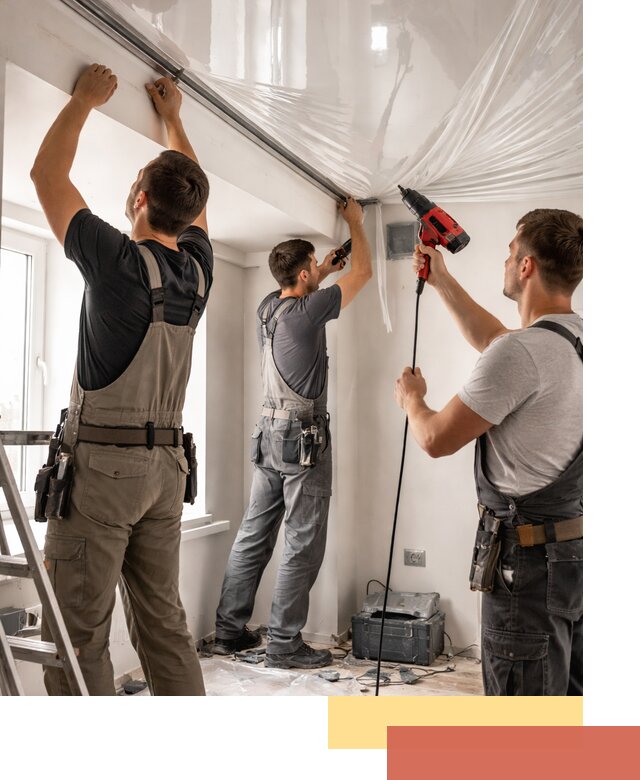 Монтаж глянцевого натяжного потолка в Касимове быстро и качественно