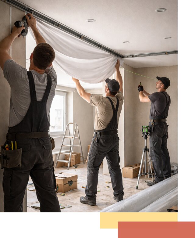 Монтаж парящего натяжного потолка под ключ в Касимове