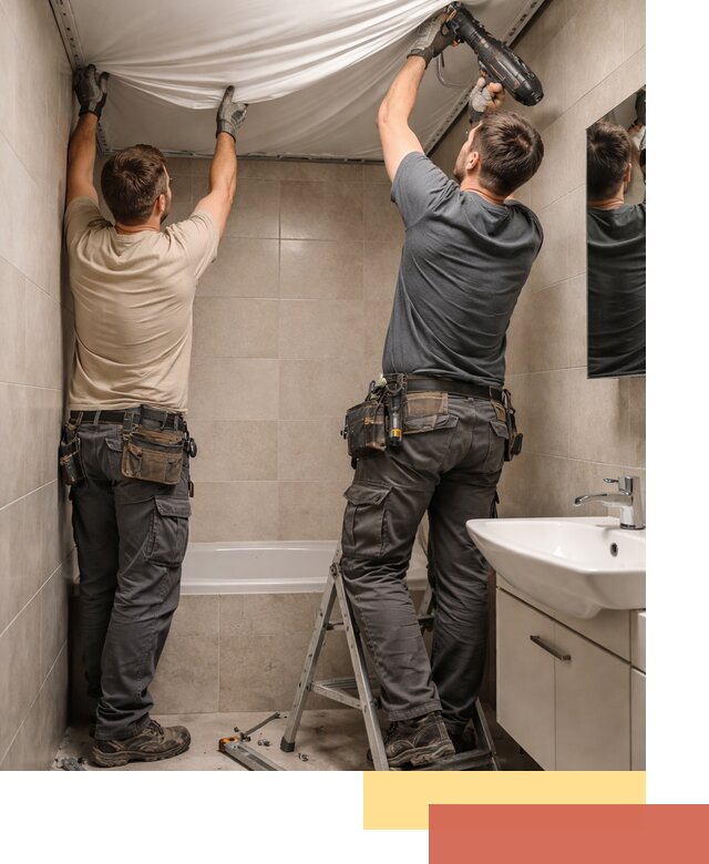 Монтаж натяжного потолка в ванной в Касимове быстро и качественно