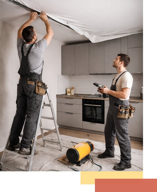 Монтаж натяжного потолка на кухне в Касимове