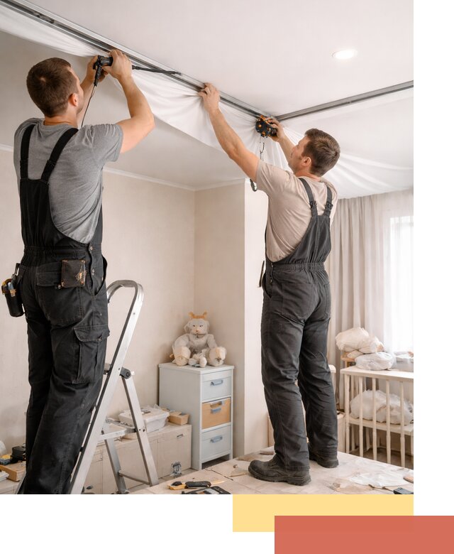 Монтаж натяжного потолка в детской комнате в Касимове