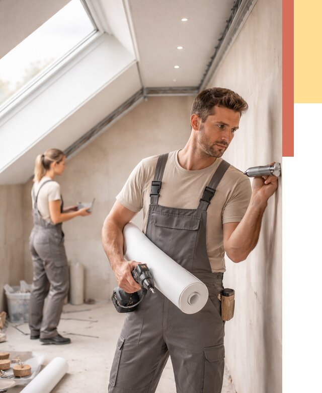 Монтаж натяжного потолка на мансарде в Касимове от 3806 руб. | ОТДЕЛОЧНИК-Ксм