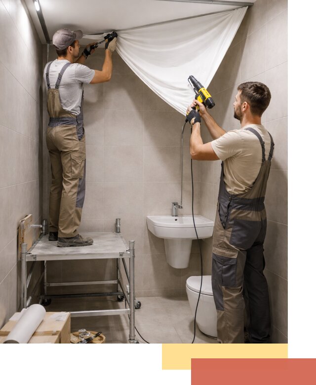 Монтаж натяжного потолка в санузле в Касимове