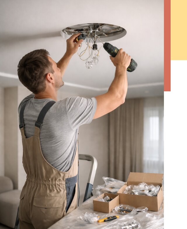 Установка люстры в натяжной потолок в Касимове от 1305 руб. | Быстро и недорого — ОТДЕЛОЧНИК-Ксм