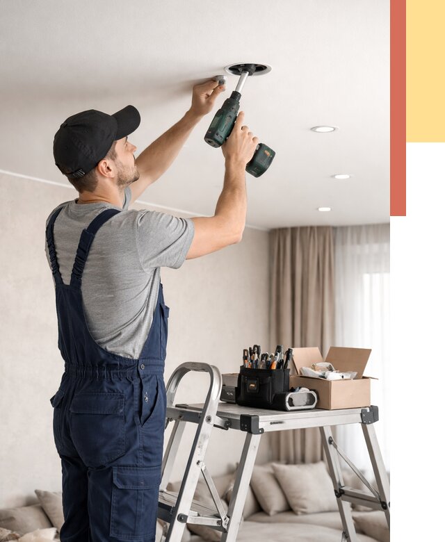 Установка и монтаж точечных светильников в натяжной потолок в Касимове от 1957 руб. | ОТДЕЛОЧНИК-Ксм