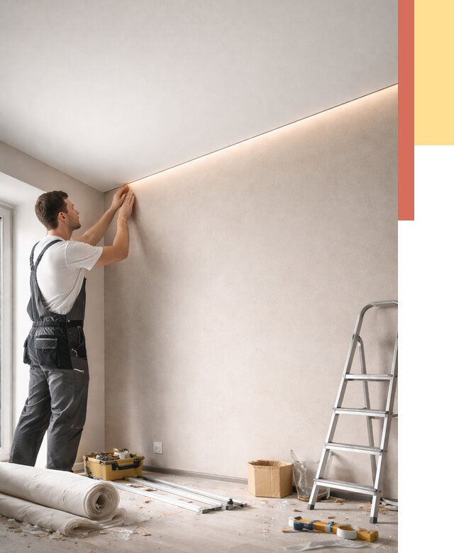 Теневые натяжные потолки в Касимове от 8917 руб. под ключ | ОТДЕЛОЧНИК-Ксм