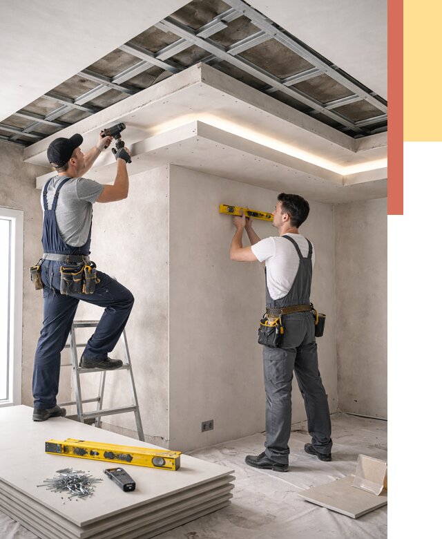 Двухуровневый потолок из гипсокартона в Касимове от 1577 руб. под ключ | ОТДЕЛОЧНИК-Ксм