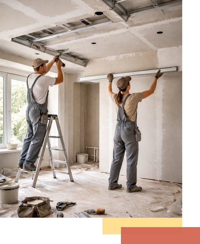 Монтаж многоуровневого потолка из гипсокартона в Касимове