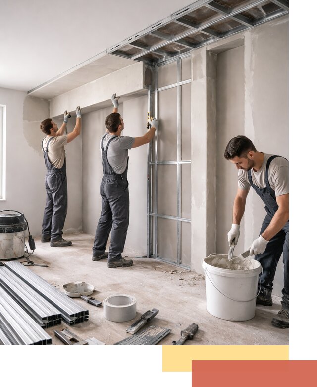 Монтаж потолка из гипсокартона с нишей в Касимове