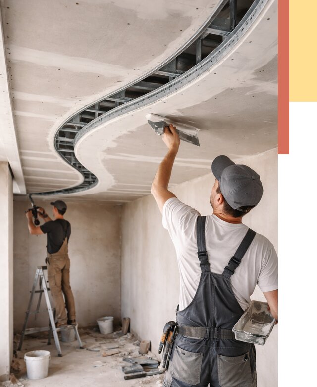 Криволинейный потолок из гипсокартона в Касимове от 2284 руб./м2 | ОТДЕЛОЧНИК-Ксм