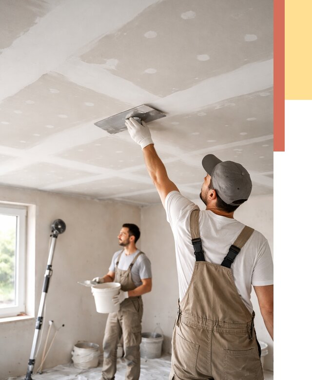 Шпаклевка потолка из гипсокартона в Касимове от 3480 руб./м2 — услуги под ключ | ОТДЕЛОЧНИК-Ксм