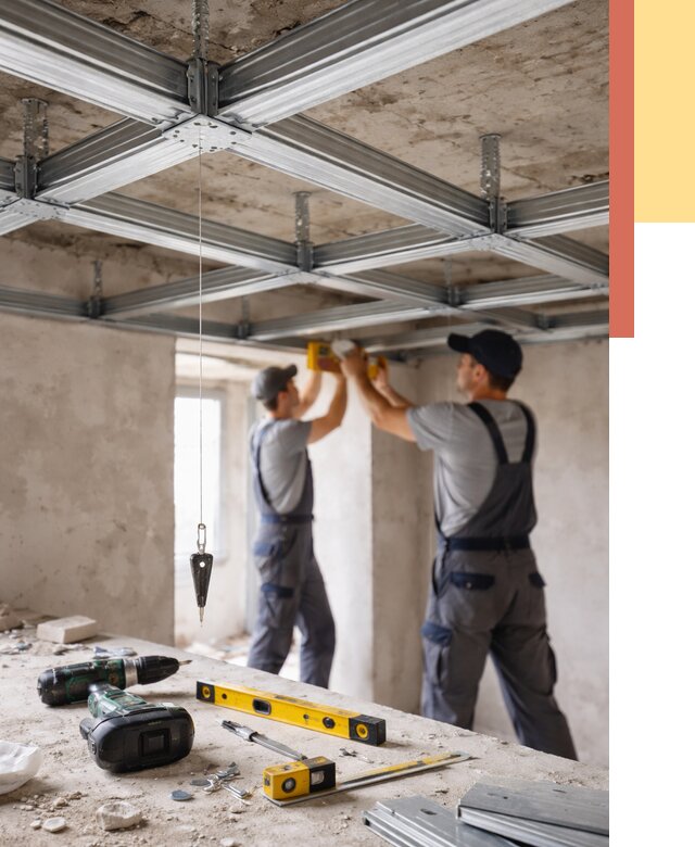 Монтаж каркаса потолка из профиля в Касимове от 4893 руб. — услуги ОТДЕЛОЧНИК-Ксм
