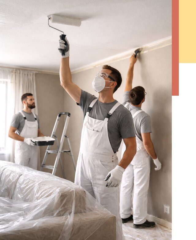 Покраска потолка водоэмельсионной краской в Касимове от 2392 руб/м² — услуги под ключ | ОТДЕЛОЧНИК-Ксм