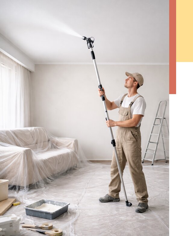 Покраска потолка краскопультом в Касимове от 4893 руб. быстро и недорого | ОТДЕЛОЧНИК-Ксм