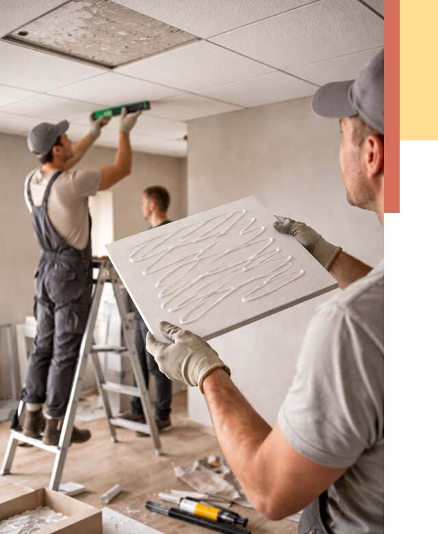 Монтаж потолочной плитки в Касимове от 4893 руб. — быстро и недорого | ОТДЕЛОЧНИК-Ксм