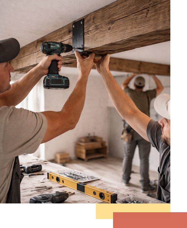 Монтаж декоративных потолочных балок в Касимове