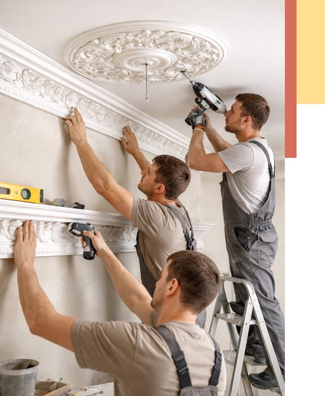 Монтаж лепнины на потолок в Касимове от 3480 руб. быстро и недорого | ОТДЕЛОЧНИК-Ксм