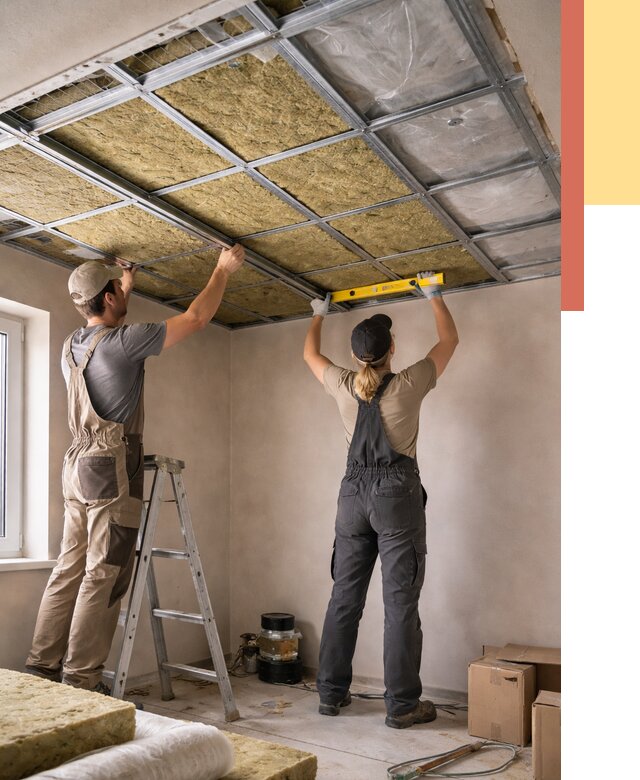 Шумоизоляция потолка в Касимове от 1359 руб. под ключ — услуги ОТДЕЛОЧНИК-Ксм